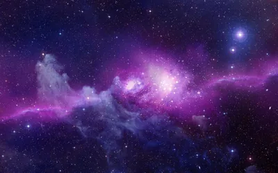 Lavender Nebula with a Bright Star HD Wallpaper