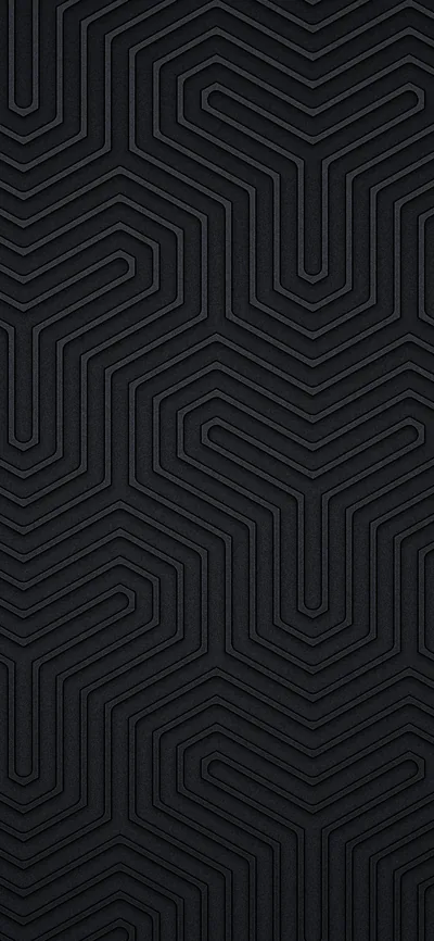 Hexagon Maze Lines on Dark Grey HD Phone Wallpaper