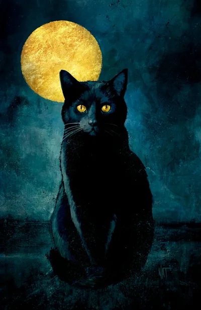Black Art Print Nat Jones 6 inch moon