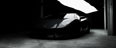 Supercar Silhouette in a Black and White Garage HD Wallpaper