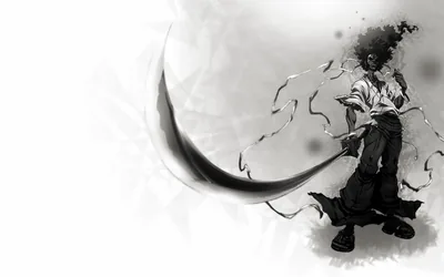 Afro Samurai with a Black Crescent Slash HD Wallpaper