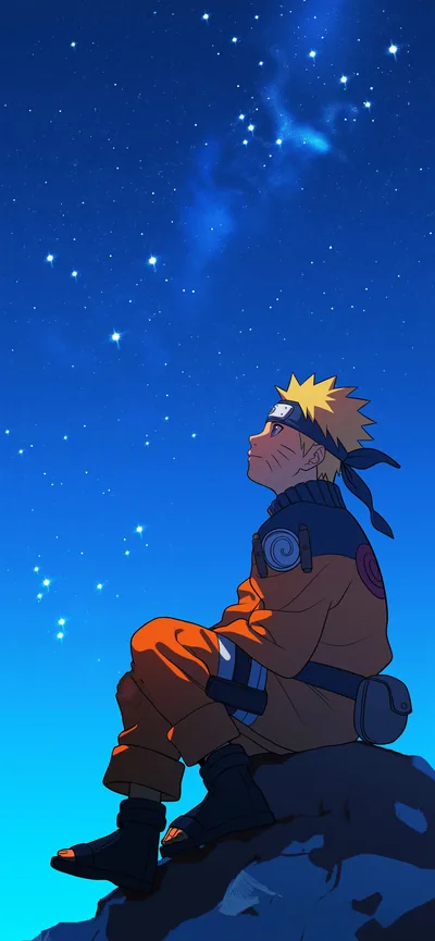 Naruto Under a Starry Night Sky HD Phone Wallpaper