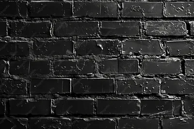 Illustration of black brick wall background dark grunge texture
