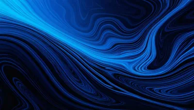 Abstract blue waves with a black background
