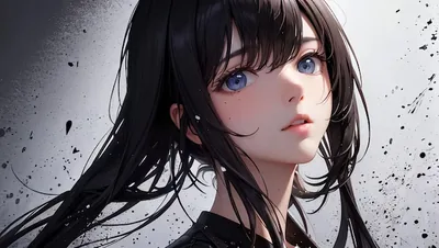 Anime Black Drawing Wallpaper for Desktop