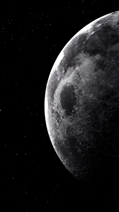 Cratered Moon Fading into Darkness HD Phone Wallpaper
