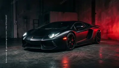 Black Supercar Desktop Wallpaper with Red Garage Lighting Free & Premium Creative Assets