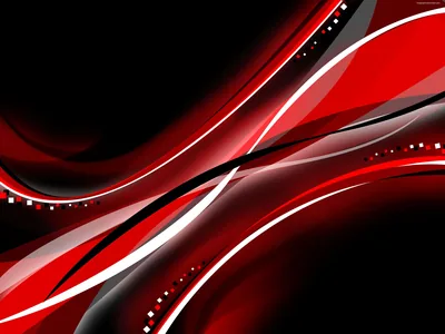 Scarlet Wave Ribbons on Black HD Wallpaper