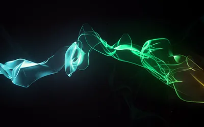 Green and Blue Smoke on Black HD Wallpaper