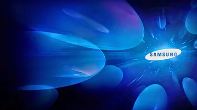 Radiating Blue Petals with Samsung Logo HD Wallpaper