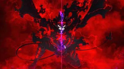Horned Demon in a Red Storm HD Wallpaper