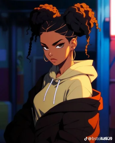 Anime Girl in a Yellow Hoodie at Night HD Phone Wallpaper
