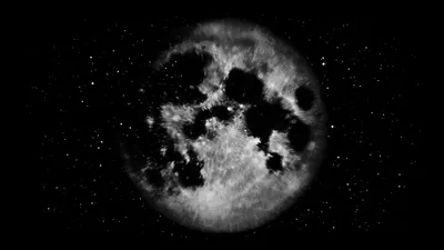 Dark Full Moon with Heavy Shadows HD Wallpaper