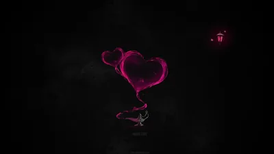 Pink Neon Heart Balloons on Black HD Wallpaper