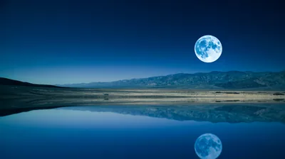 Desert Salt Flat Under a Blue Moon HD Wallpaper
