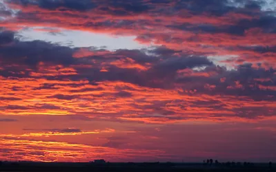 Fiery Sunset Clouds over the Horizon HD Wallpaper