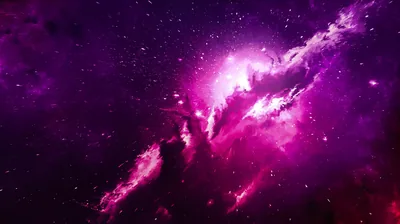Magenta Nebula With Scattered Stars HD Wallpaper