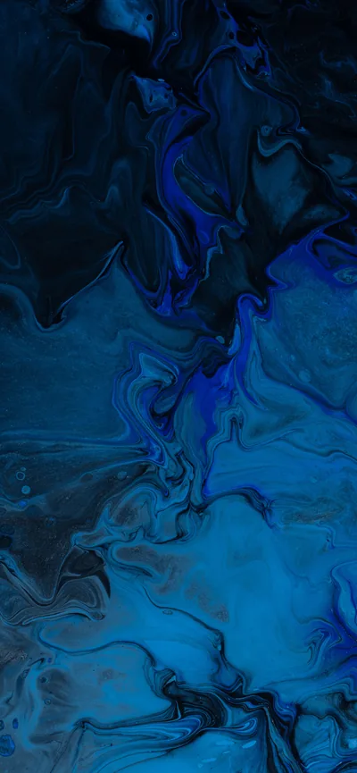 Abstract Blue and Black Swirls Wallpaper