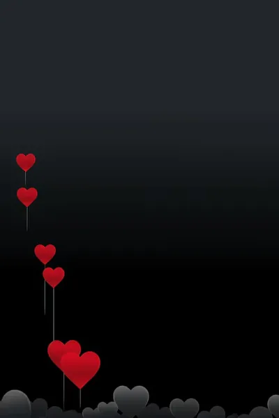Red Hearts Rising on a Dark Gradient HD Phone Wallpaper