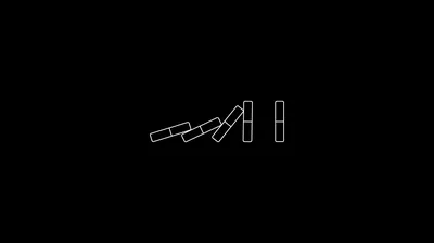 Falling Domino Line in White Outline HD Wallpaper
