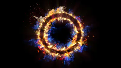 Fire ring Wallpaper 4K, Energy, Black background, Flames