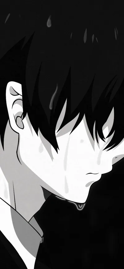 Sad Anime Boy in the Rain HD Phone Wallpaper
