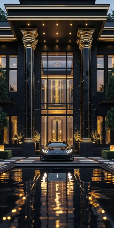 Black & Gold Dream Mansion Exterior