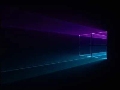 Windows Logo in Purple and Blue Light HD Wallpaper
