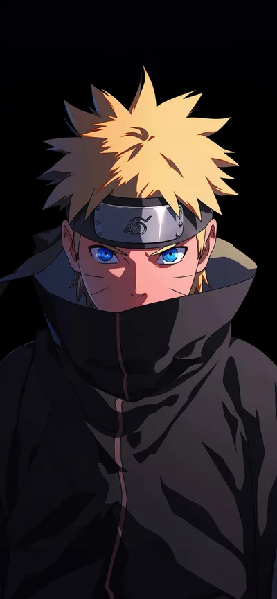 Naruto in a High Black Collar HD Phone Wallpaper