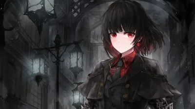 Gothic Girl by a Street Lamp HD Wallpaper