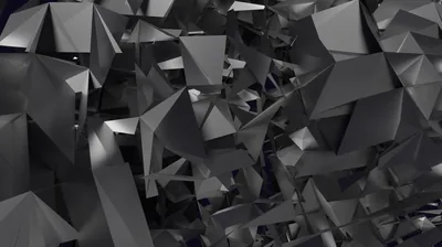 Grey Shattered Polygon Cluster HD Wallpaper