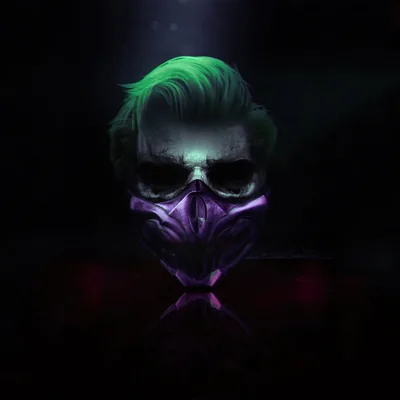 Masked Joker Skull With Reflection HD Wallpaper