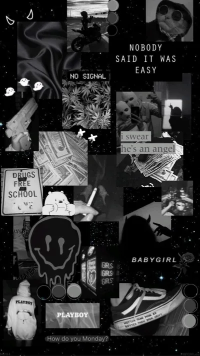 Grunge Collage with Nobody Said It Was Easy HD Phone Wallpaper