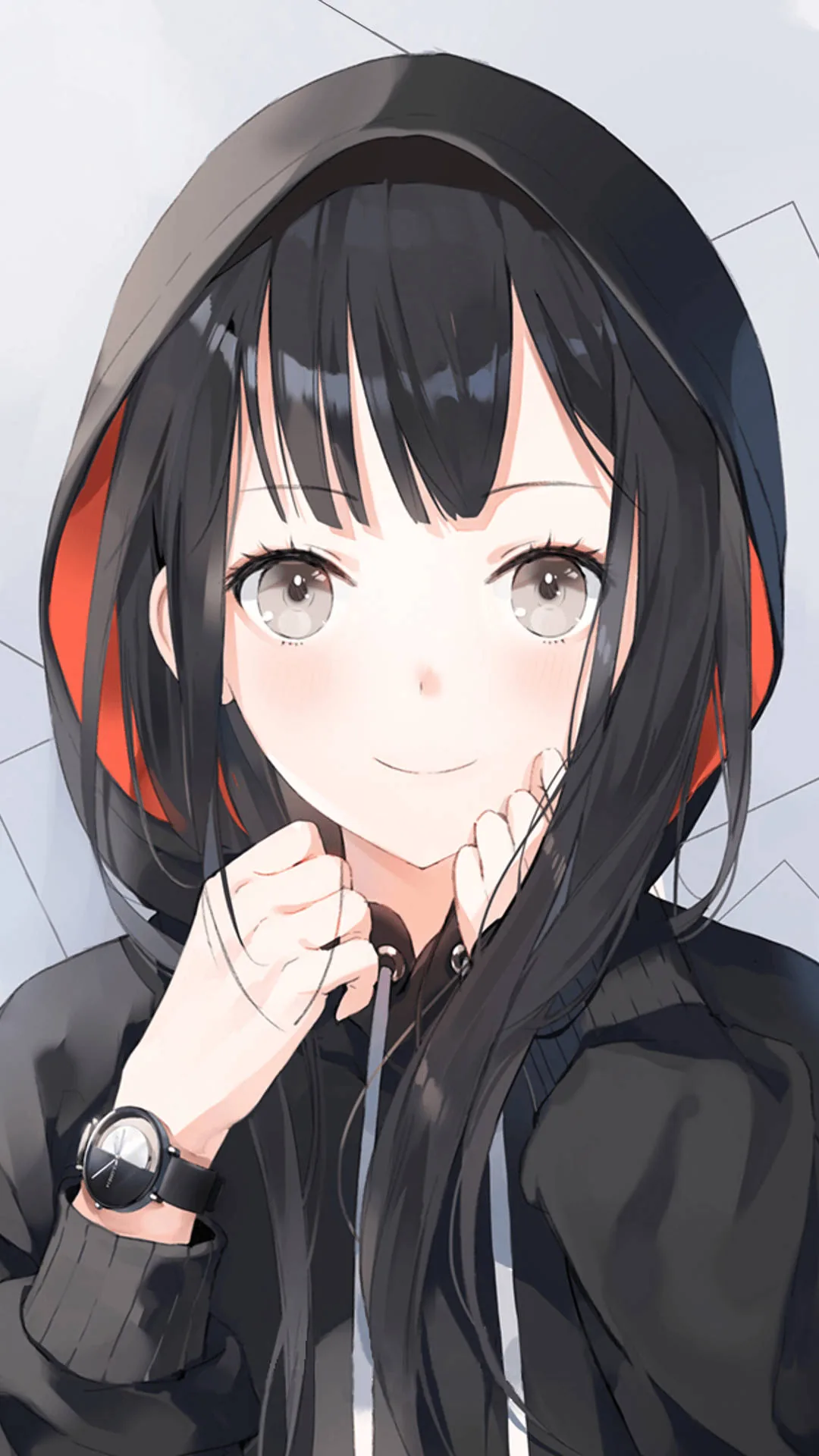 Anime Girl With Long Black Hair Wallpaper