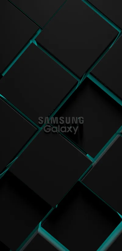 Charcoal Cubes with Teal Edges HD Phone Wallpaper