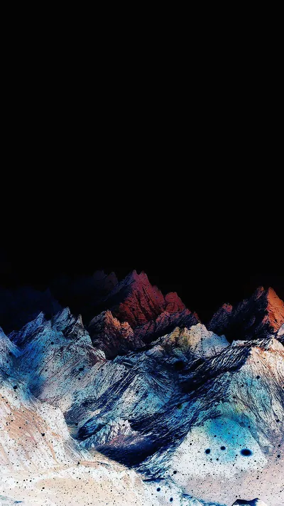 Colourful Mountain Ridge Under Black Sky HD Phone Wallpaper