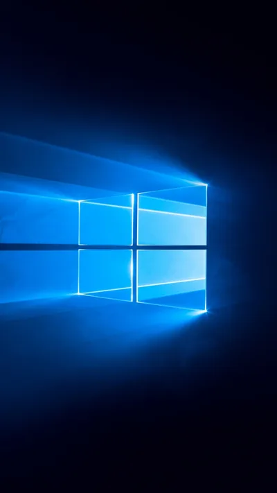 Blue Windows 10 Logo with Light Rays HD Phone Wallpaper