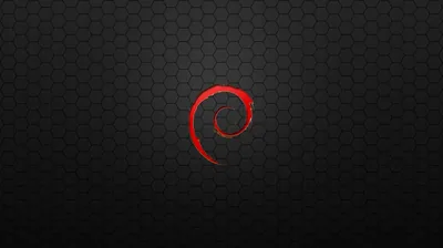 Debian Swirl Logo on Hexagon Texture HD Wallpaper