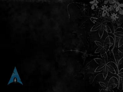 Linux Logo with Grey Florals HD Wallpaper