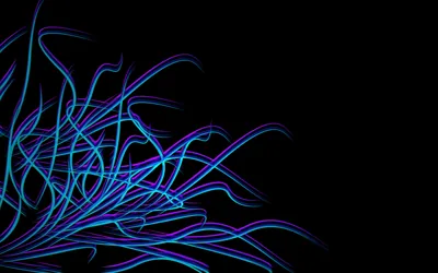 Blue Neon Curves in the Corner HD Wallpaper
