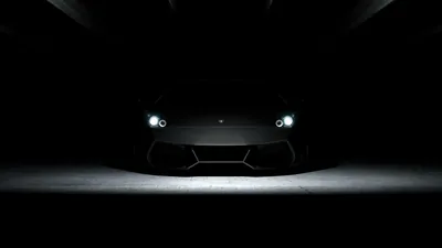 Lamborghini Silhouette with Headlights On HD Wallpaper