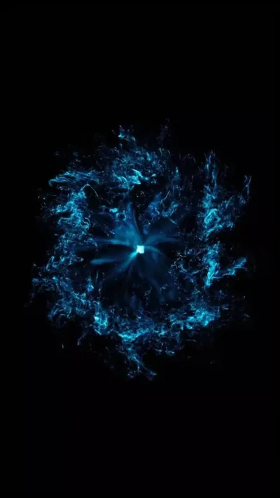 Blue Water Burst on Black HD Phone Wallpaper