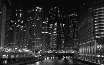 Chicago Black And White Background Hd Wallpaper