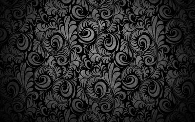 Grey Damask Floral Scrollwork HD Wallpaper