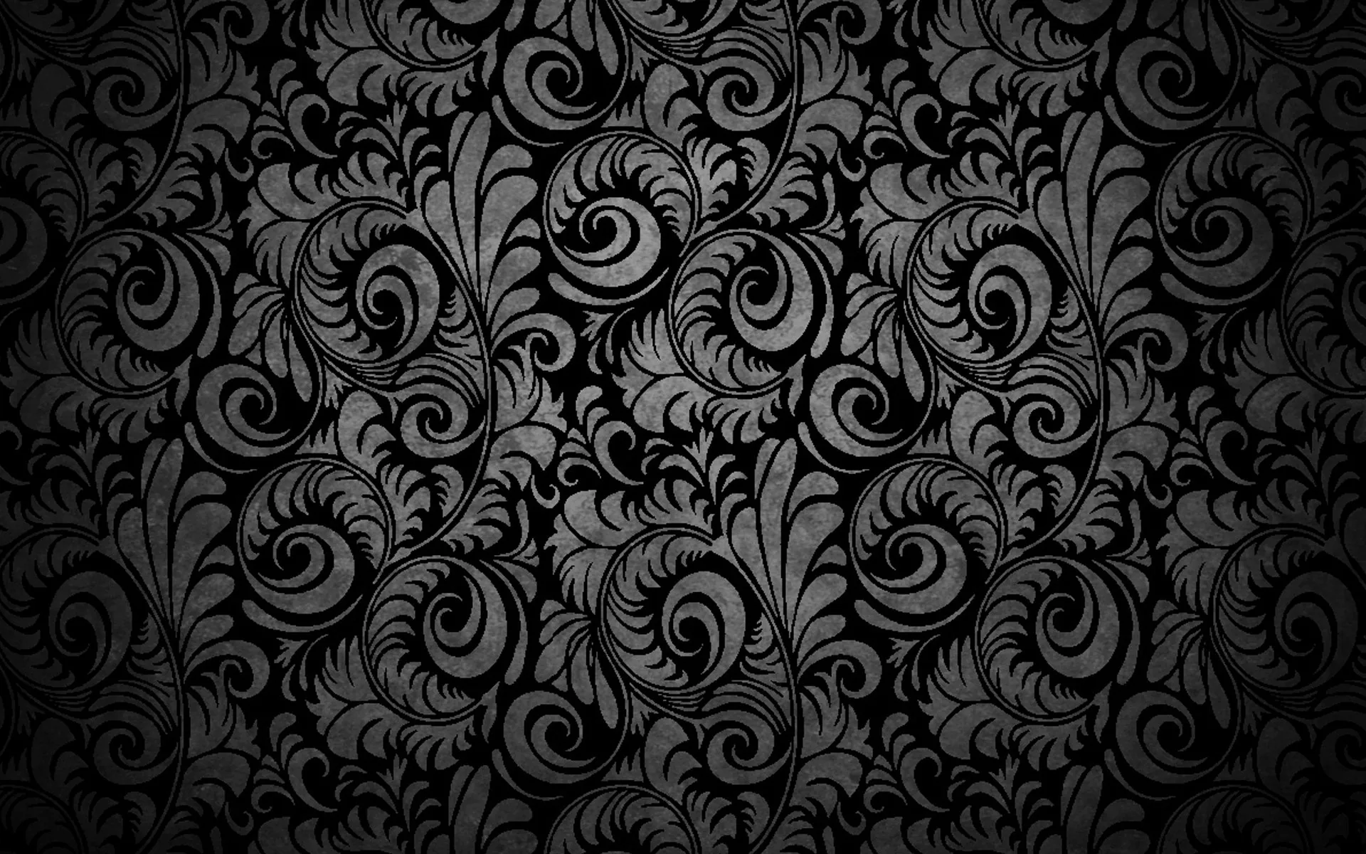 Dark Elegance HD Abstract Black Floral Design Wallpaper