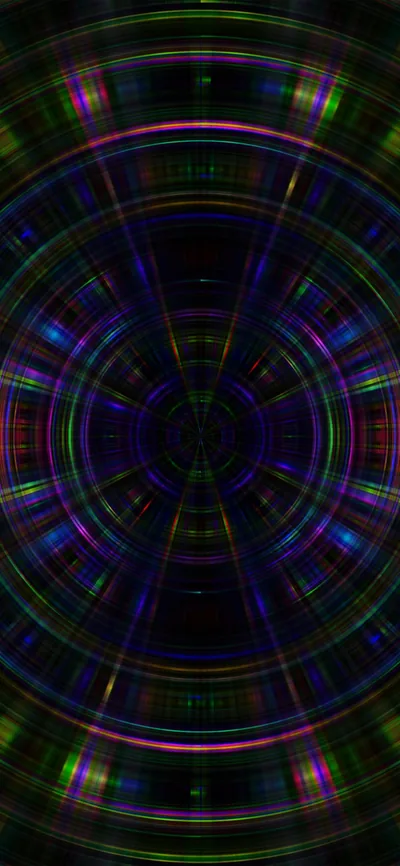 Psychic Color Circle Abstract Dark Rainbow Pattern iPhone Wallpaper