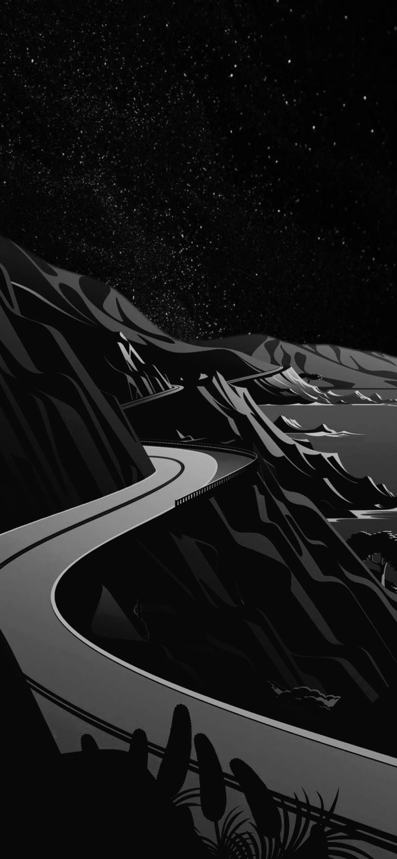 iPhone Pro Max 12 13 Black 2D Landscape Lockscreen