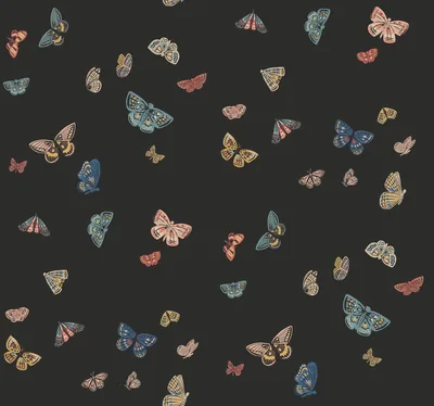 Butterfly House Black Wallpaper Mullers Paint & Design