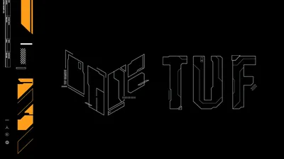 Outlined TUF Logo with Orange HUD HD Wallpaper