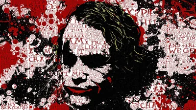 Typography Collage Joker in Red HD Wallpaper